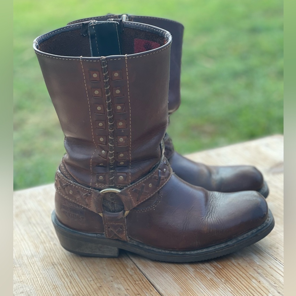 Women’s Brown Leather Boots Harley Davidson